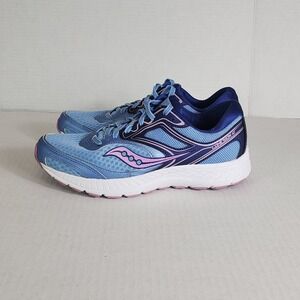 Saucony Cohesion 12 Shoes Womens Size 9.5 Blue Pink Running Athletic Sneakers